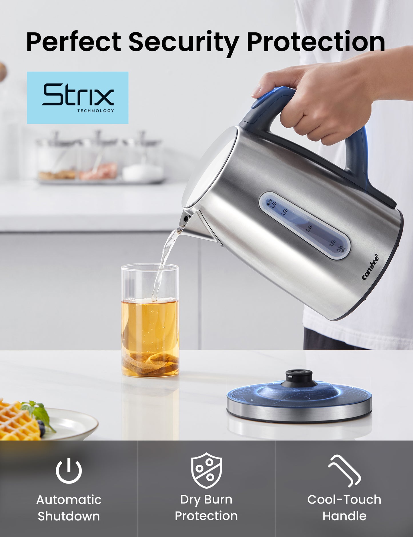 1.7L Stainless Steel Electric Kettle