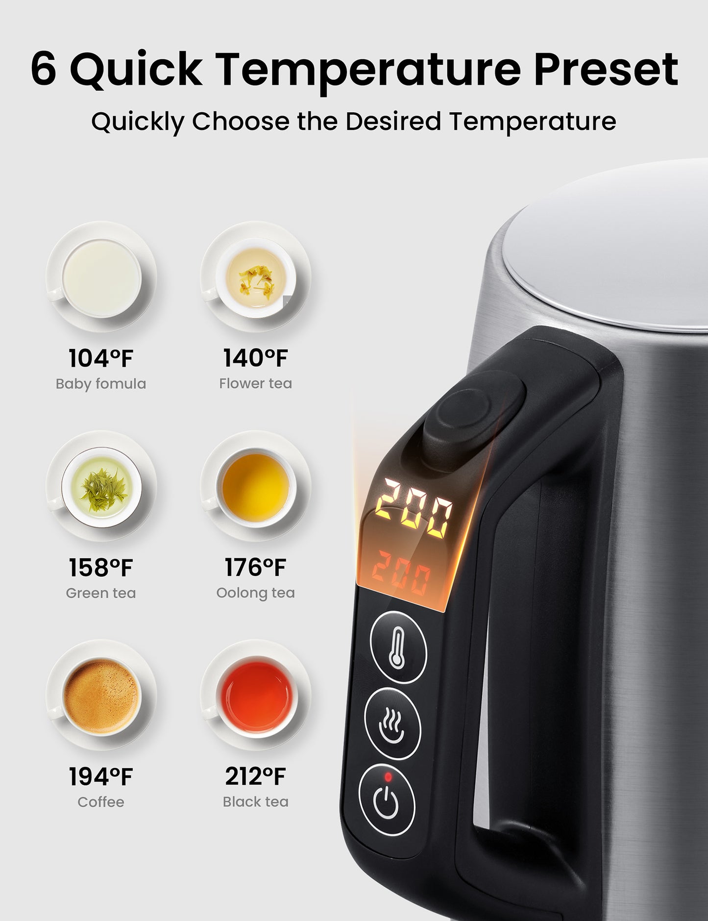 1.7L Stainless Steel Electric Kettle