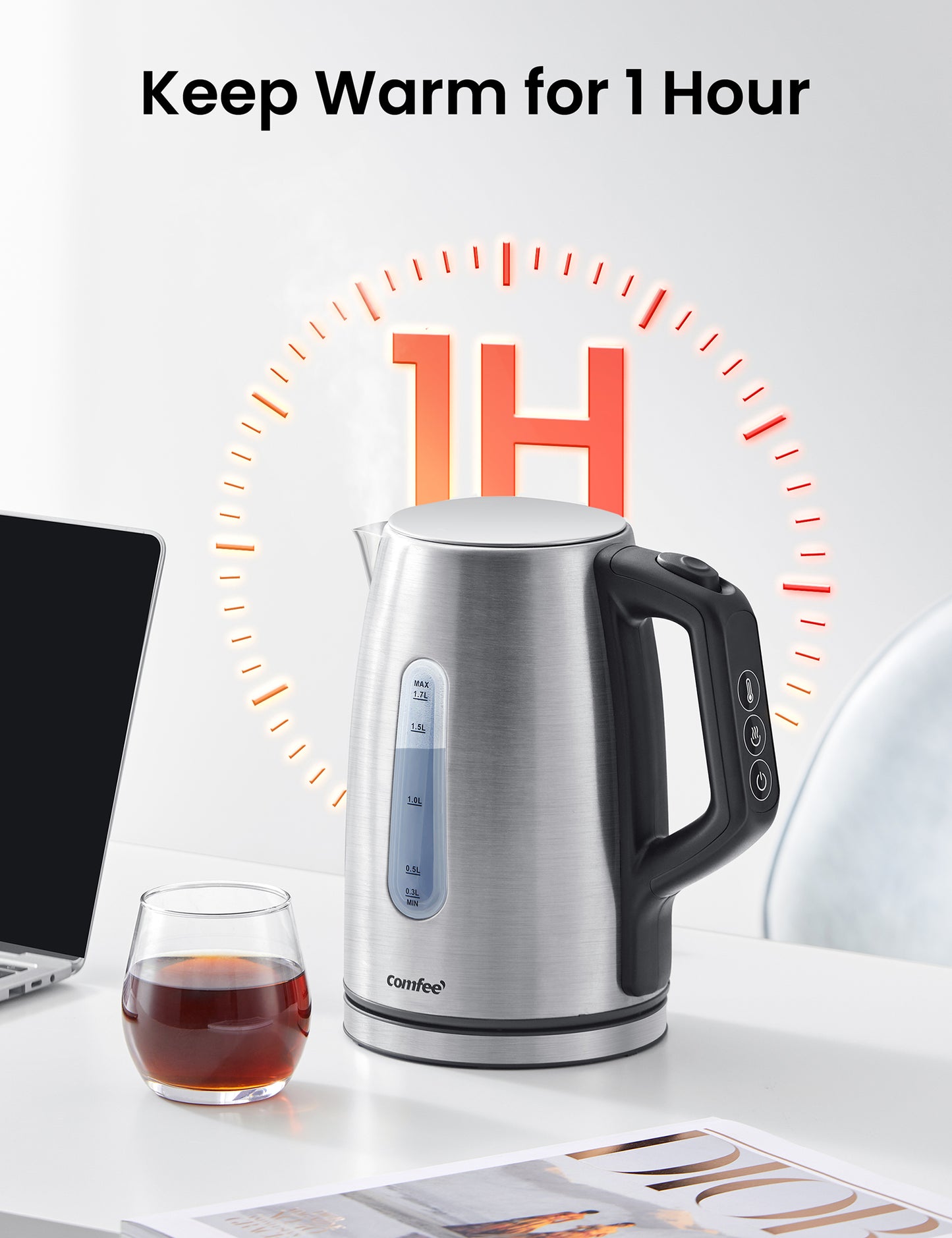 1.7L Stainless Steel Electric Kettle