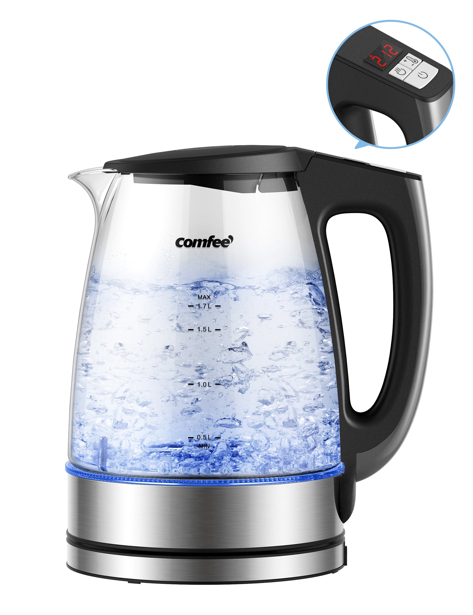 COMFEE' Gooseneck Electric Kettle with Temperature Control, 3