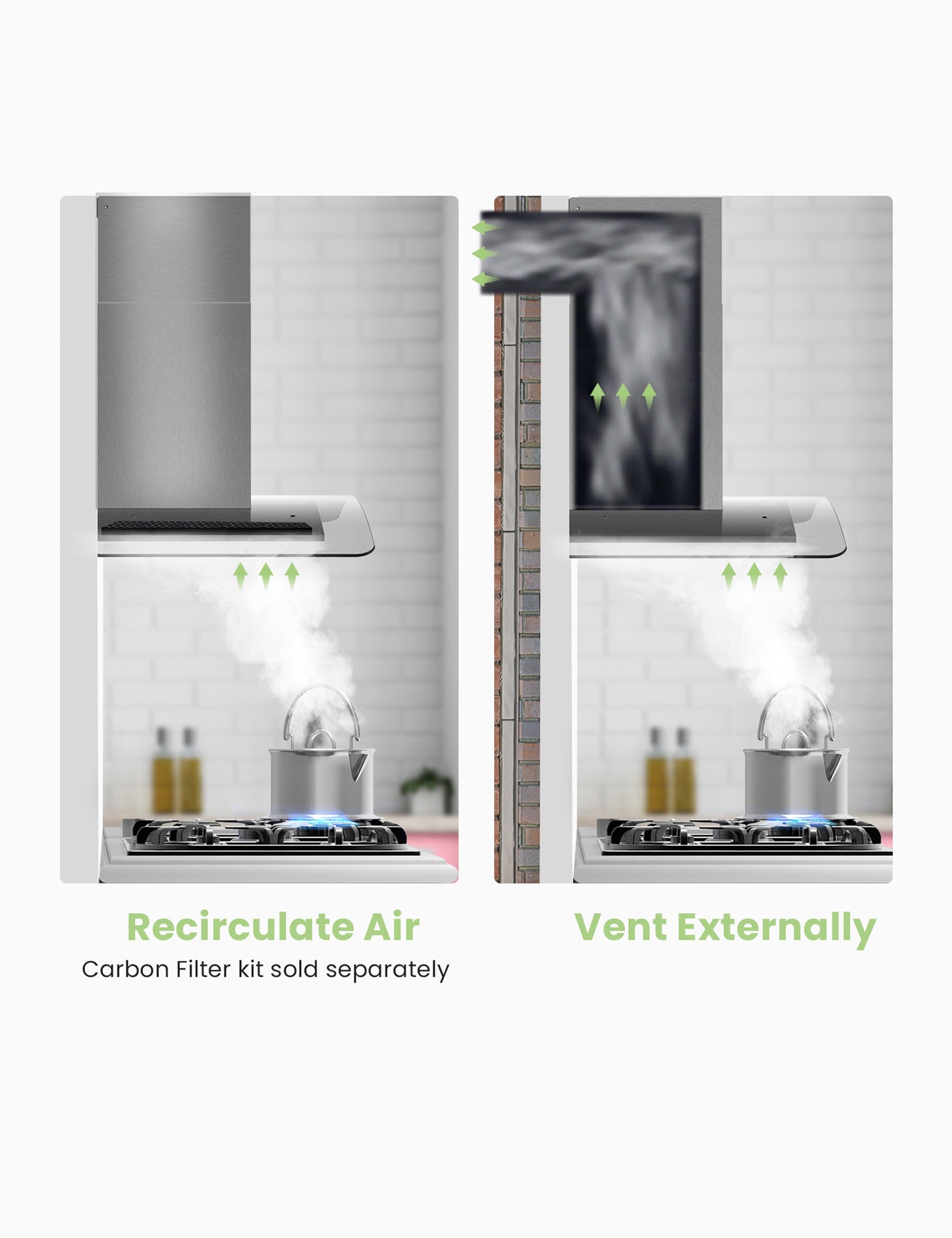 36" Curved Glass Gesture Sensing Control Range Hood