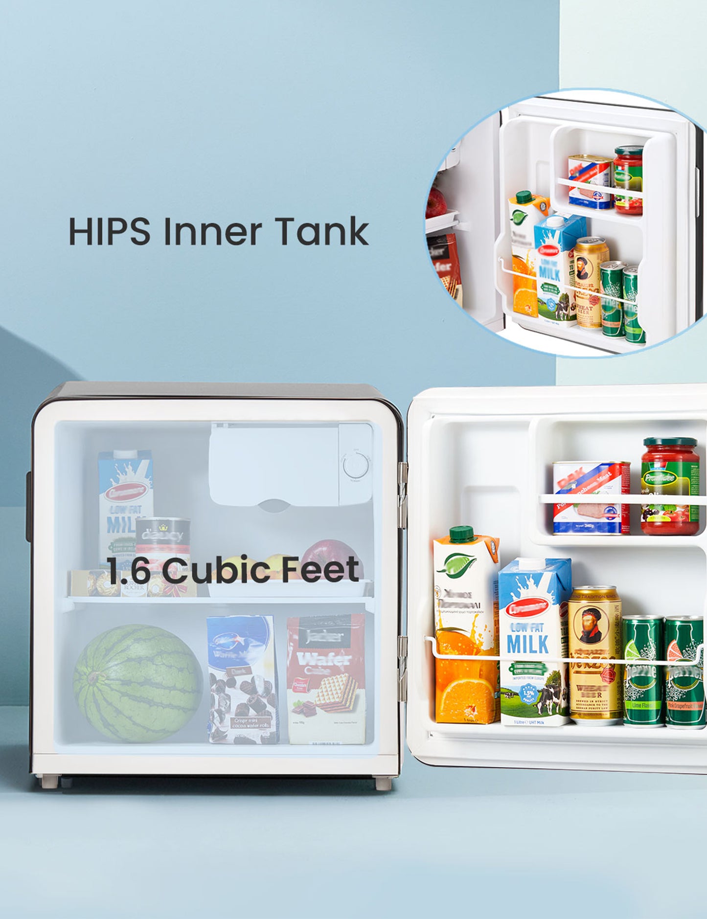 inside of comfee mini refrigerator