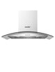 comfee wall mount range hood with curved glass design