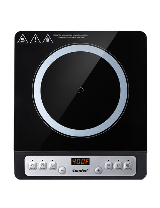 ovedhead view of the comfee electric comfee induction cooktop