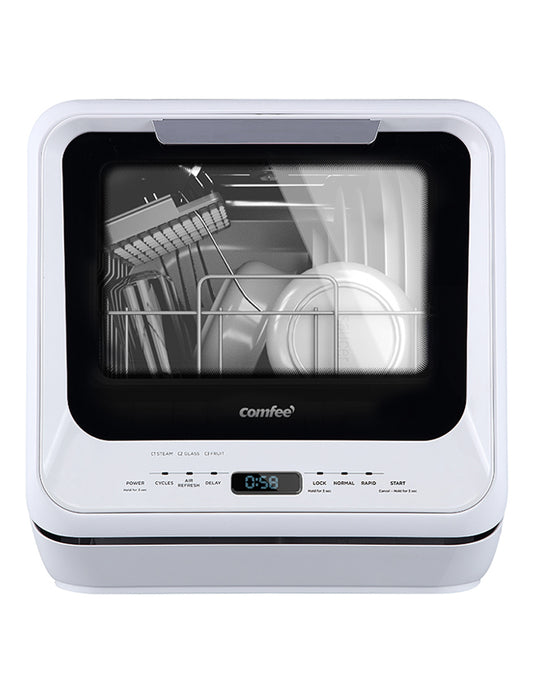 white comfee mini dishwasher