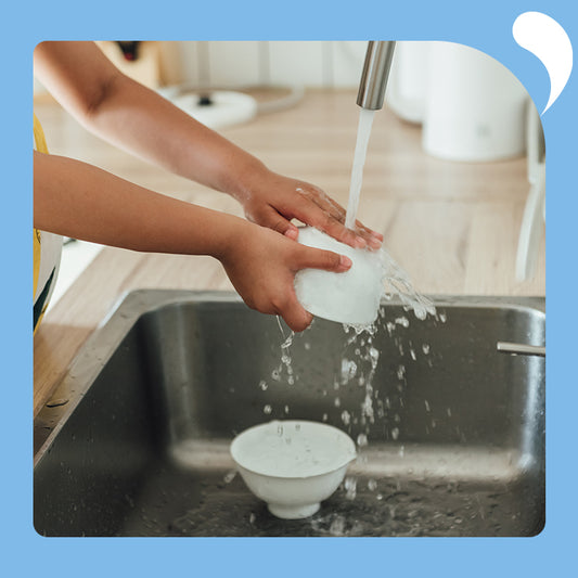 washing bowl on hand