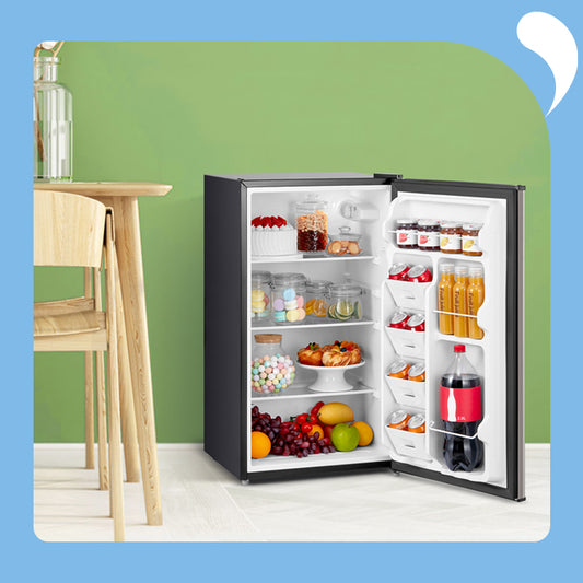 an opened refrigerator with foods inside