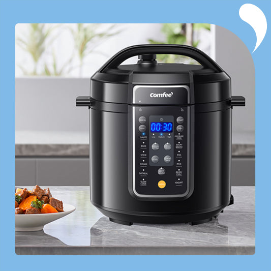Comfee 6qt pressure cooker on the kitchen
