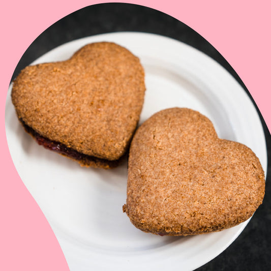 two heart shaped cookies