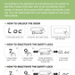 Instruction diagram of microwave two-step child door lock for safety operation.