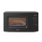 Front view of a black microwave