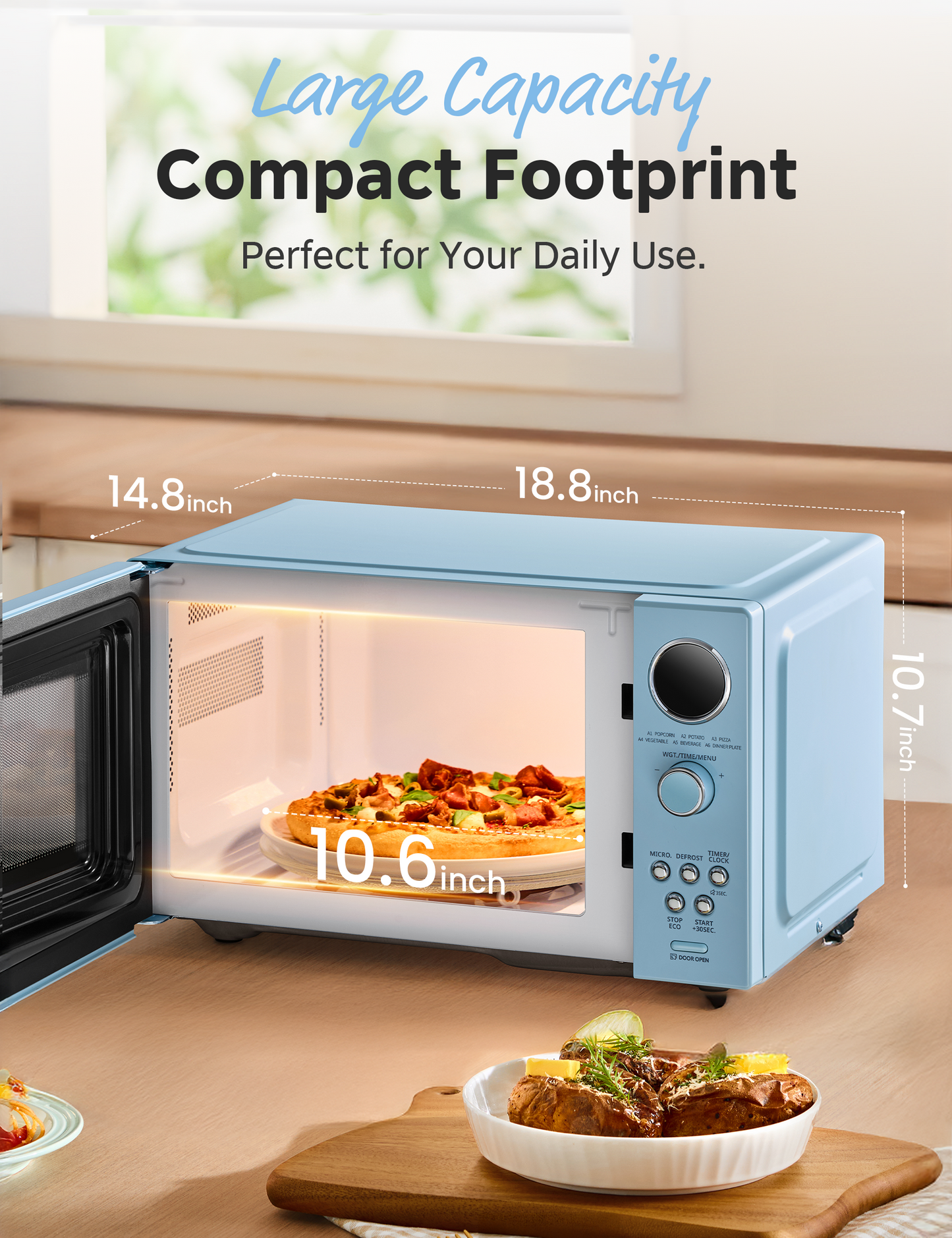 0.9 Cu.ft Retro Microwave Oven - Green