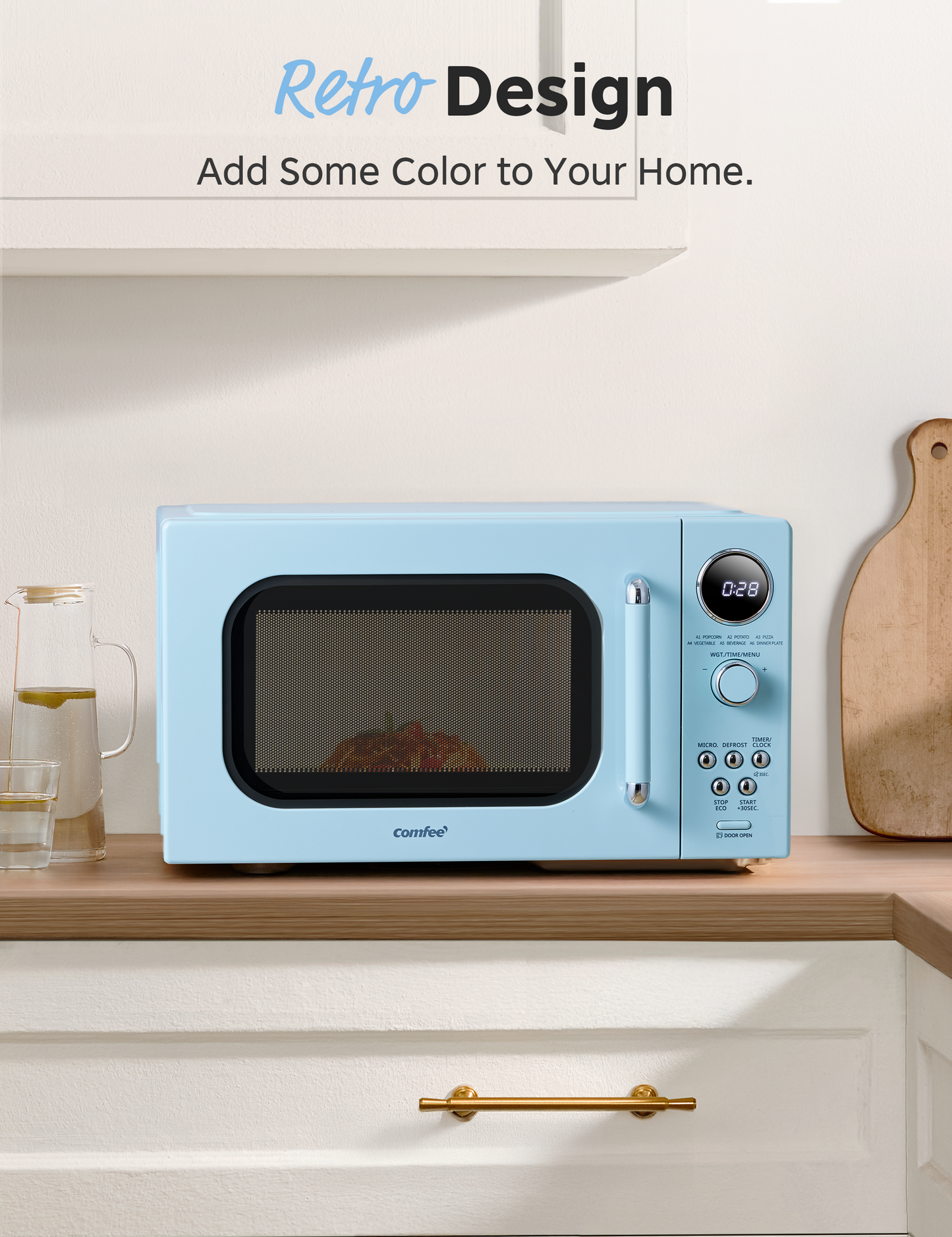 0.9 Cu.ft Retro Microwave Oven - Green