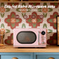 0.7 Cu.ft Retro Microwave Oven - Pink
