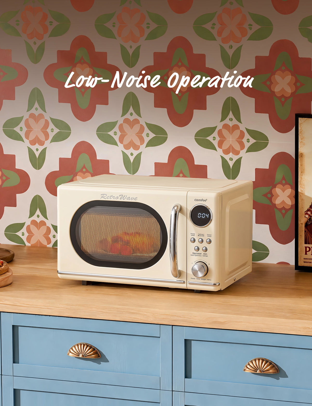 0.7 Cu.ft Retro Microwave Oven - Apricot