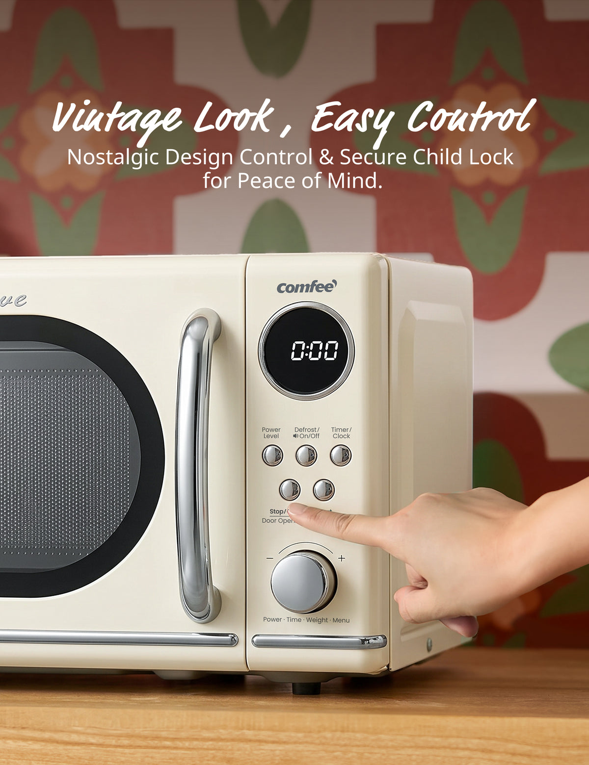 0.7 Cu.ft Retro Microwave Oven - Apricot