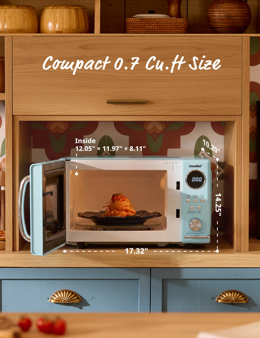 0.7 Cu.ft Retro Microwave Oven - Green