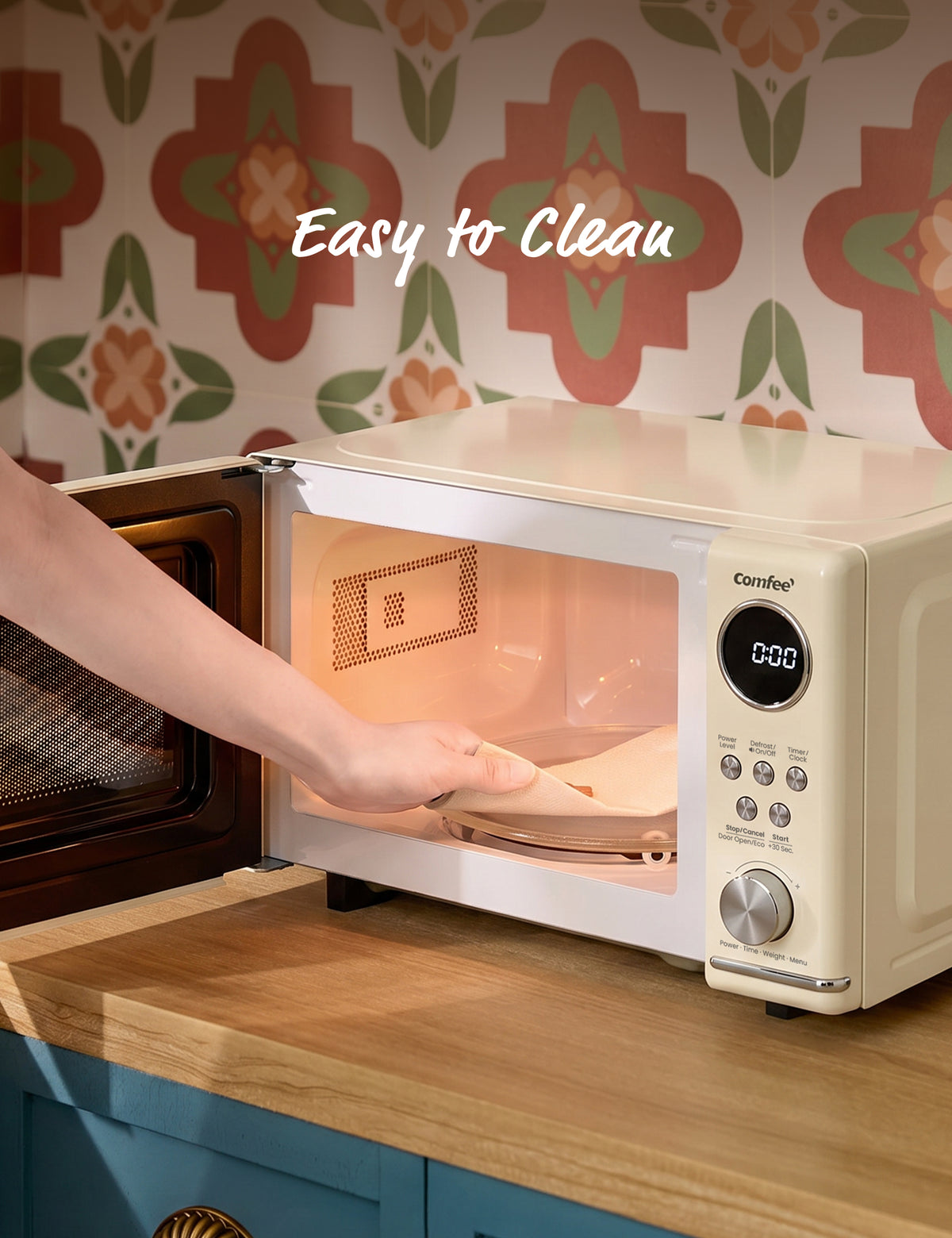 0.7 Cu.ft Retro Microwave Oven - Apricot