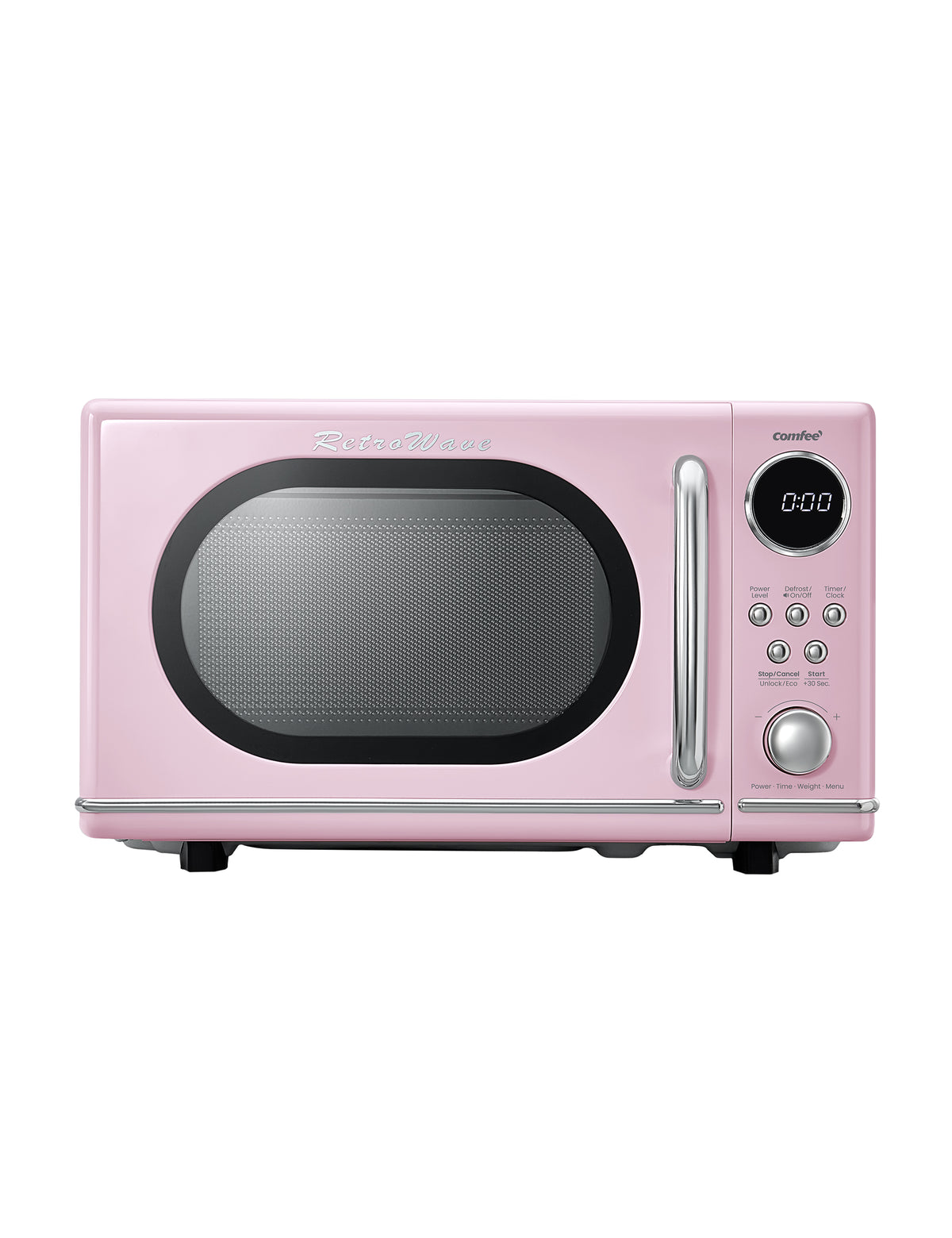 0.7 Cu.ft Retro Microwave Oven - Pink