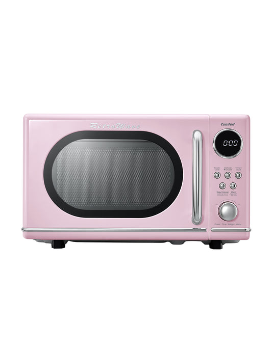 0.7 Cu.ft Retro Microwave Oven - Pink