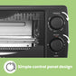 black comfee toaster oven control panel