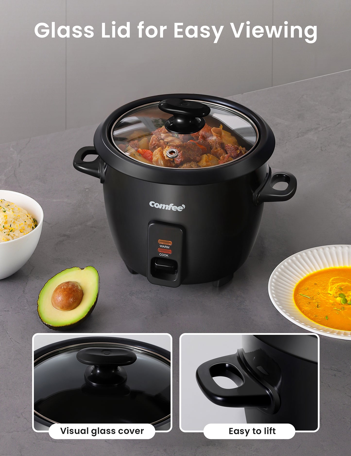 product detail for comfee rice cooker with stew inside