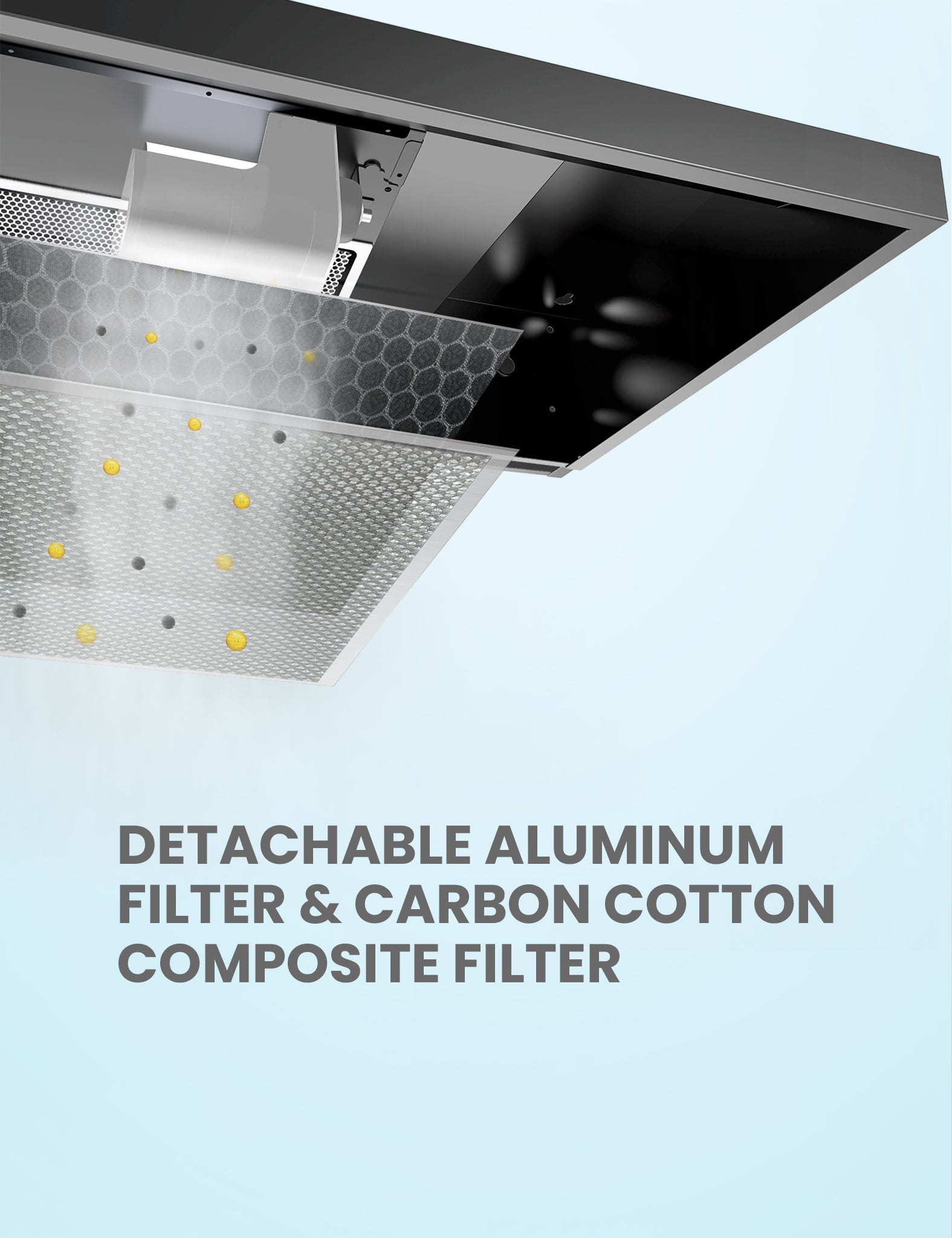 detachable aluminum and carbon cotton range hood filters