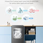 grey portable comfee washing machine in a laundry room