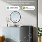 comfee grey washing machine in a modern bathroom