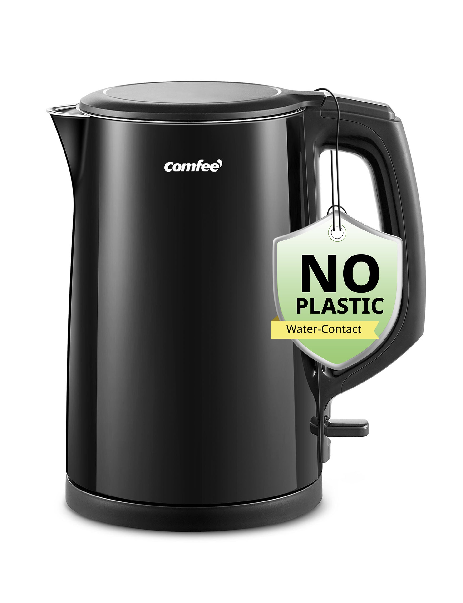 Comfee black double wall electric kettle