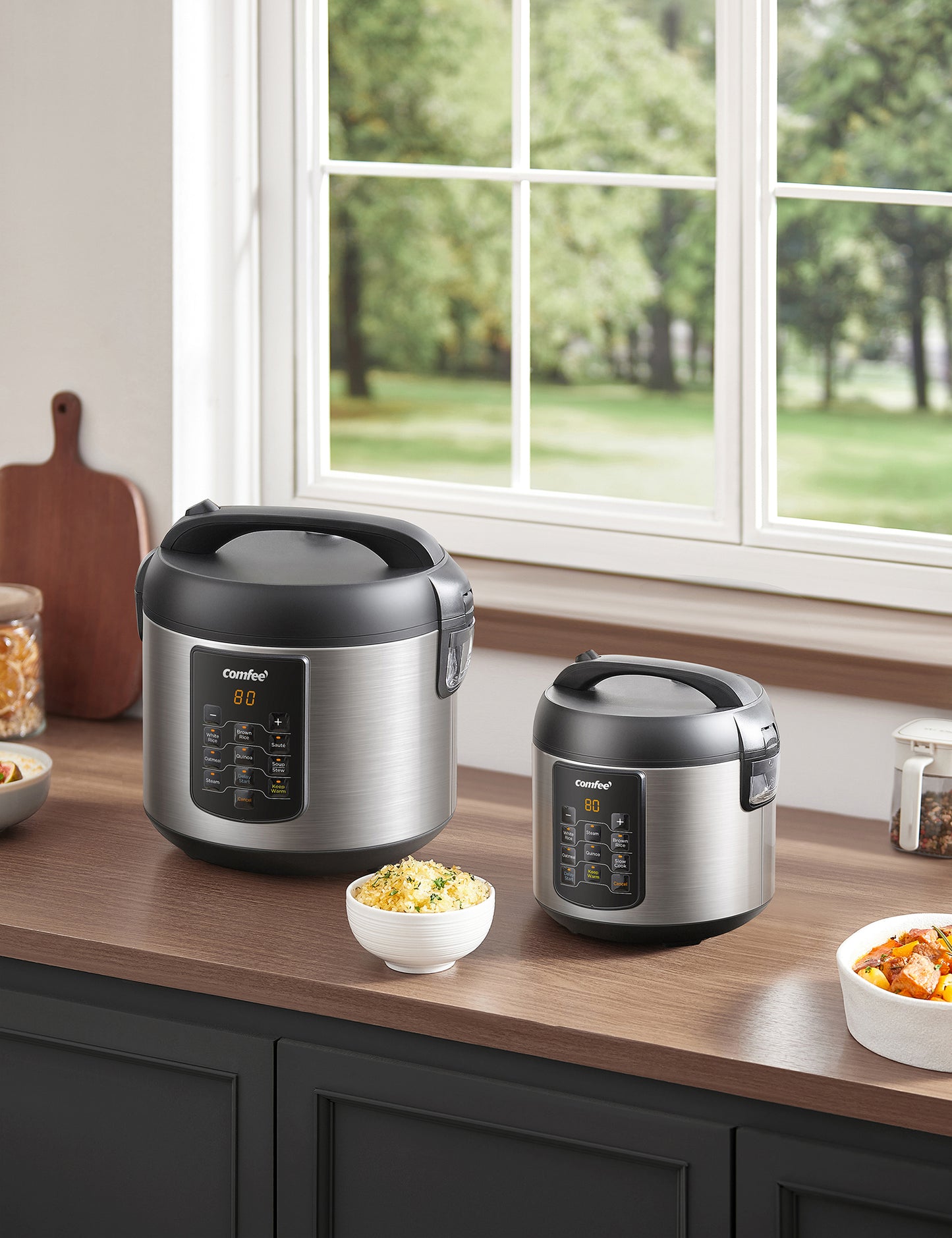 Comparison chart of comfee rice cookers with different capacities