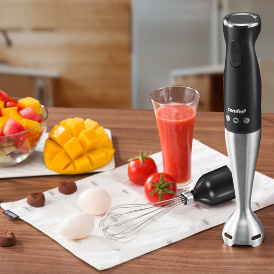 COMFEE' Immersion Hand Blender, Brushed Stainless Steel, 2-Speed