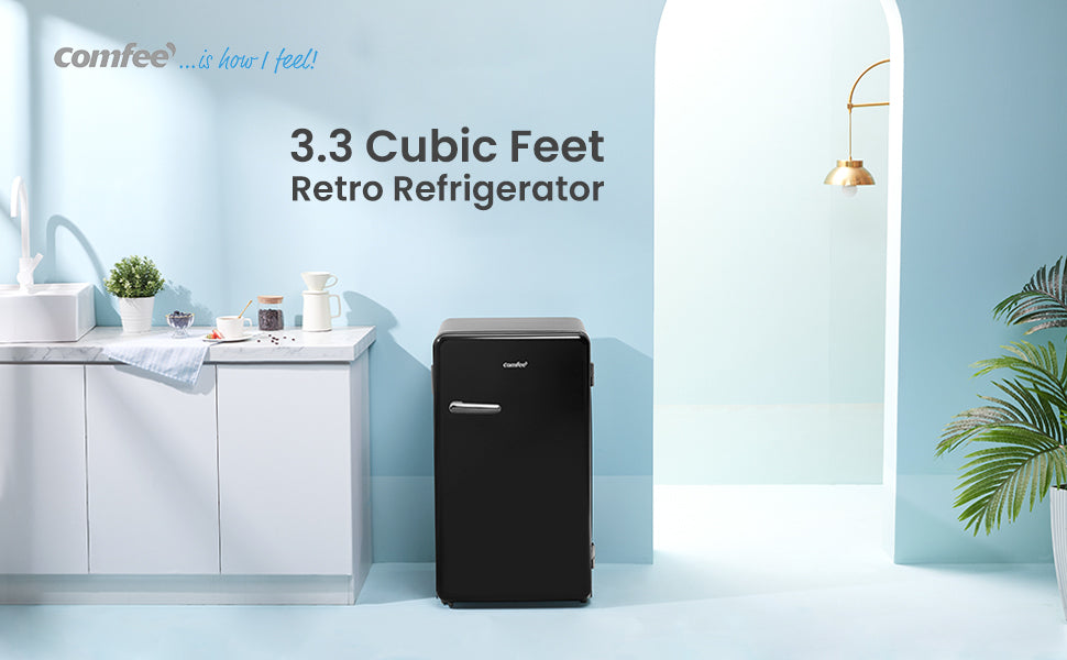 COMFEE' CRR33S3ARD Mini Fridge,3.3 Cubic Feet Solo Series Retro Refrigerator,  Small Fridge for Office/Bedroom/Dorm/Garage with Adjustable Legs [Red] -  Yahoo Shopping