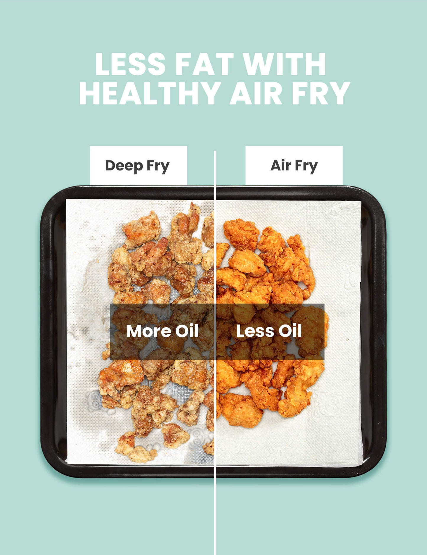 chicken nuggets oil comparison between deep frying and air frying