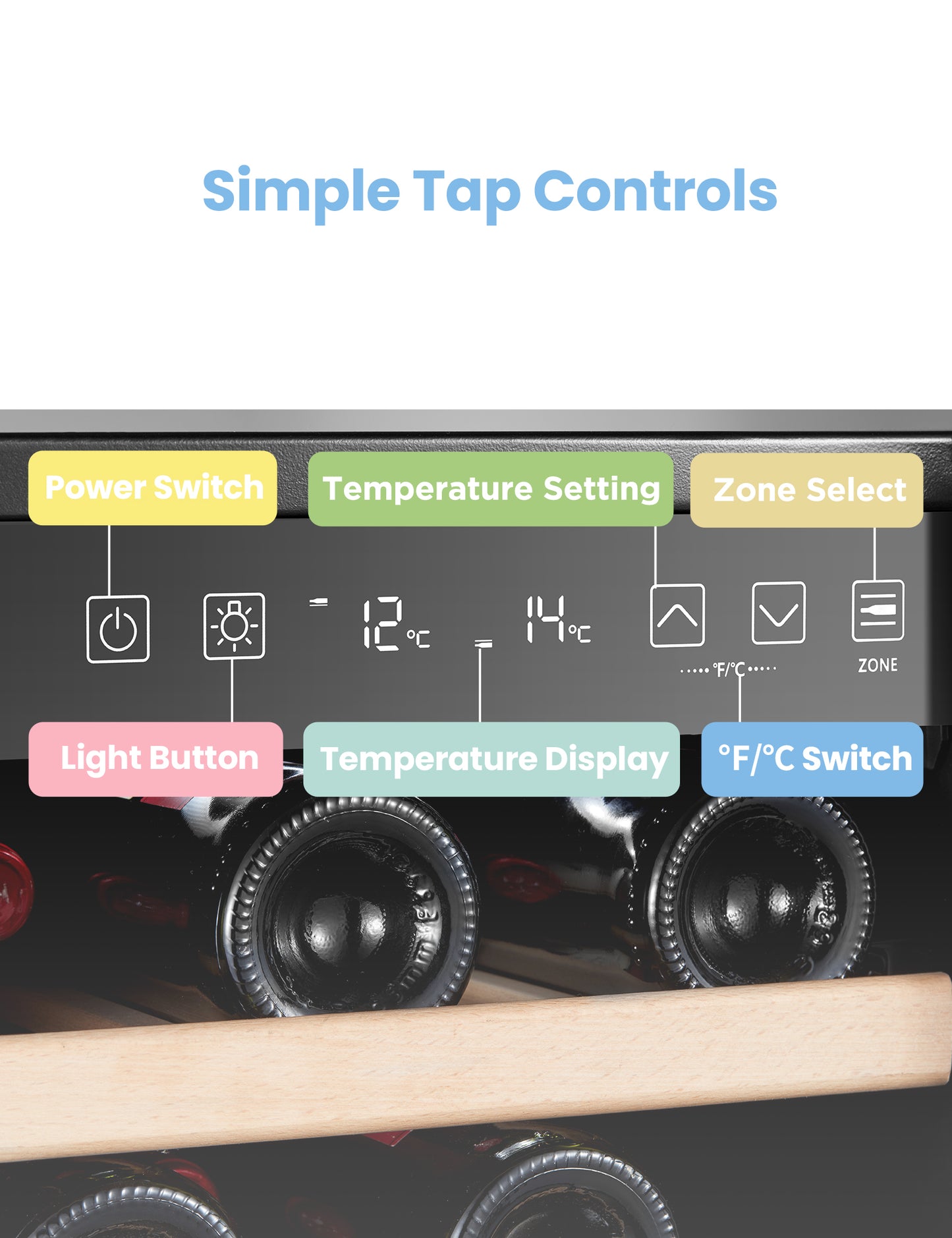 tap control of wine cooler