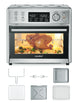 Comfee air fryer toaster oven with a whole chicken inside