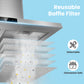 comfee smart control range hood five layer aluminium filter