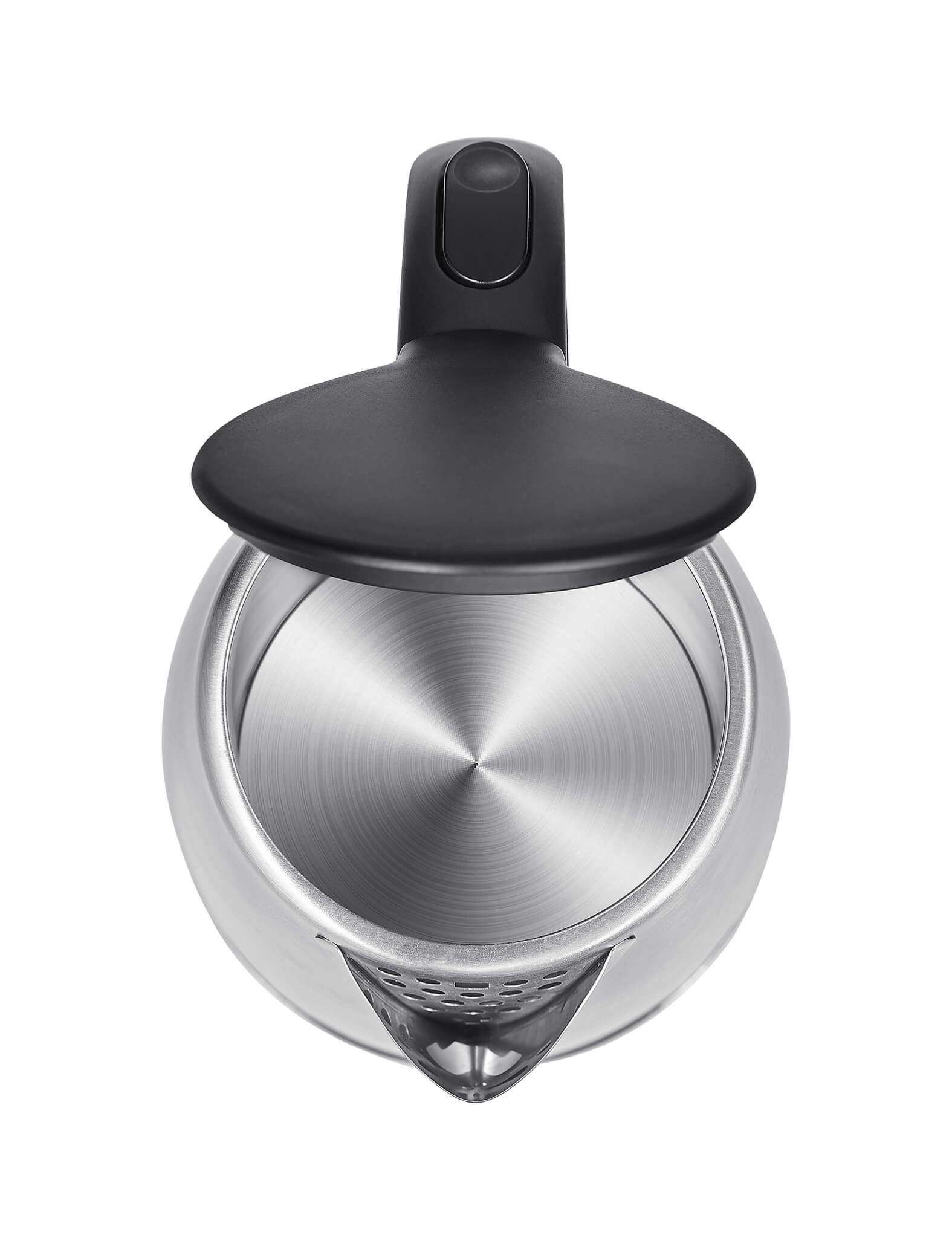 Top view of stainless steel comfee tea kettle