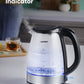 comfee electric glass kettle contains LED indicator