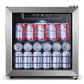 comfee mini beverage cooler refrigerator with cans of soda inside
