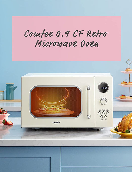0.9 Cu.ft Retro Microwave Oven - Apricot