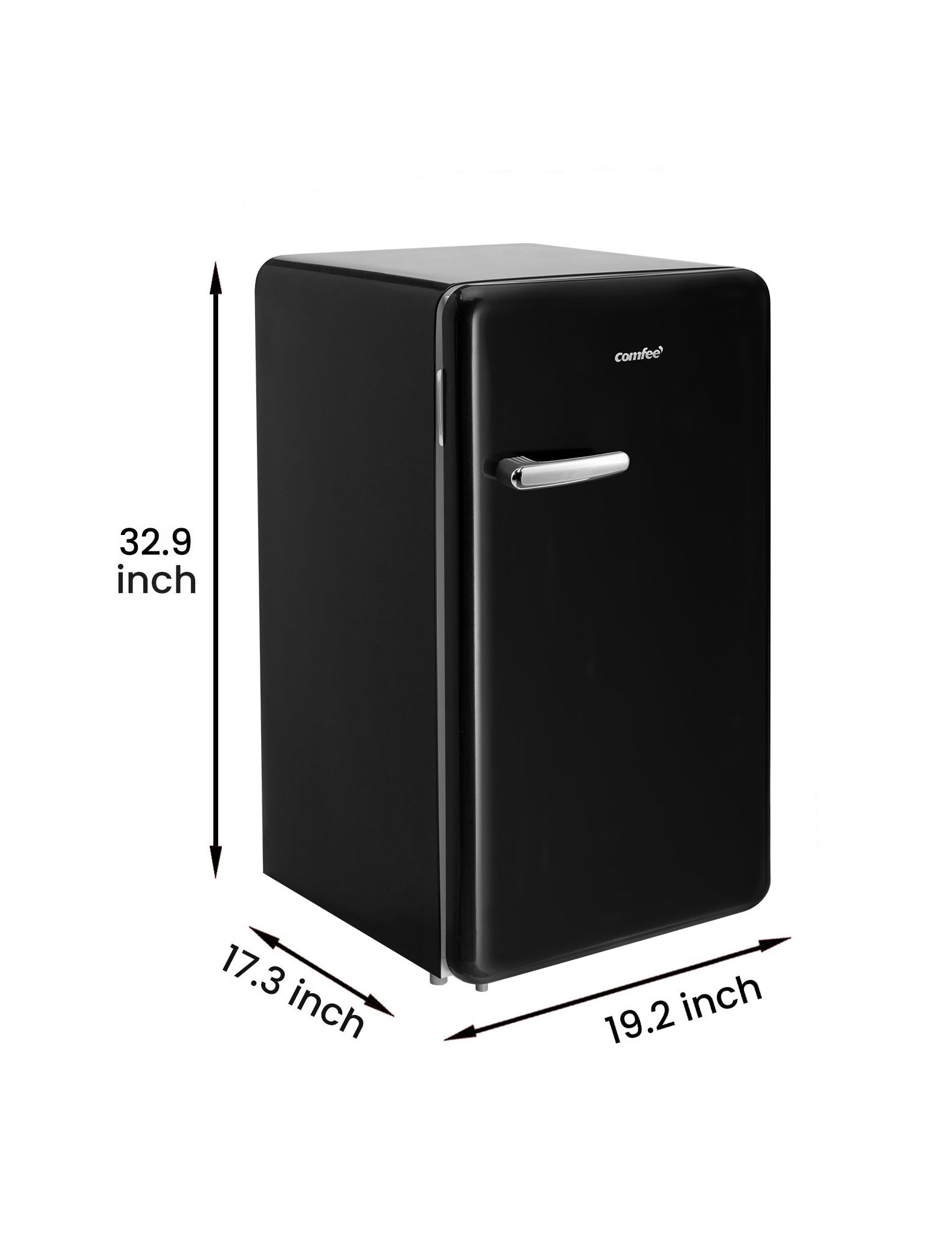 dimensions of comfee retro refrigerator