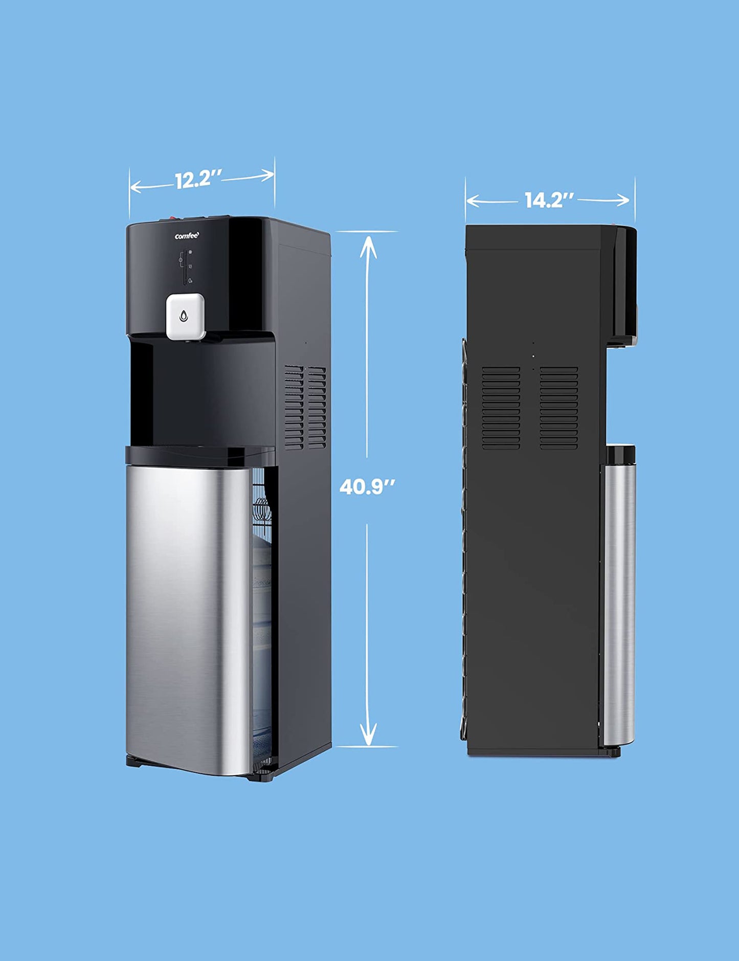 dimensions of bottom loading water dispenser