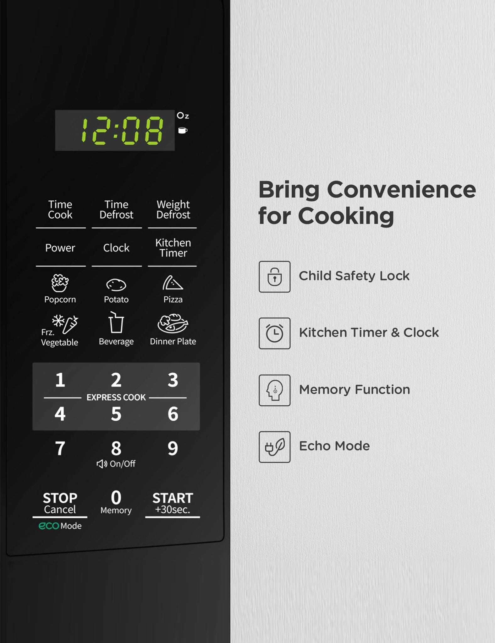 comfee microwave oven display panel