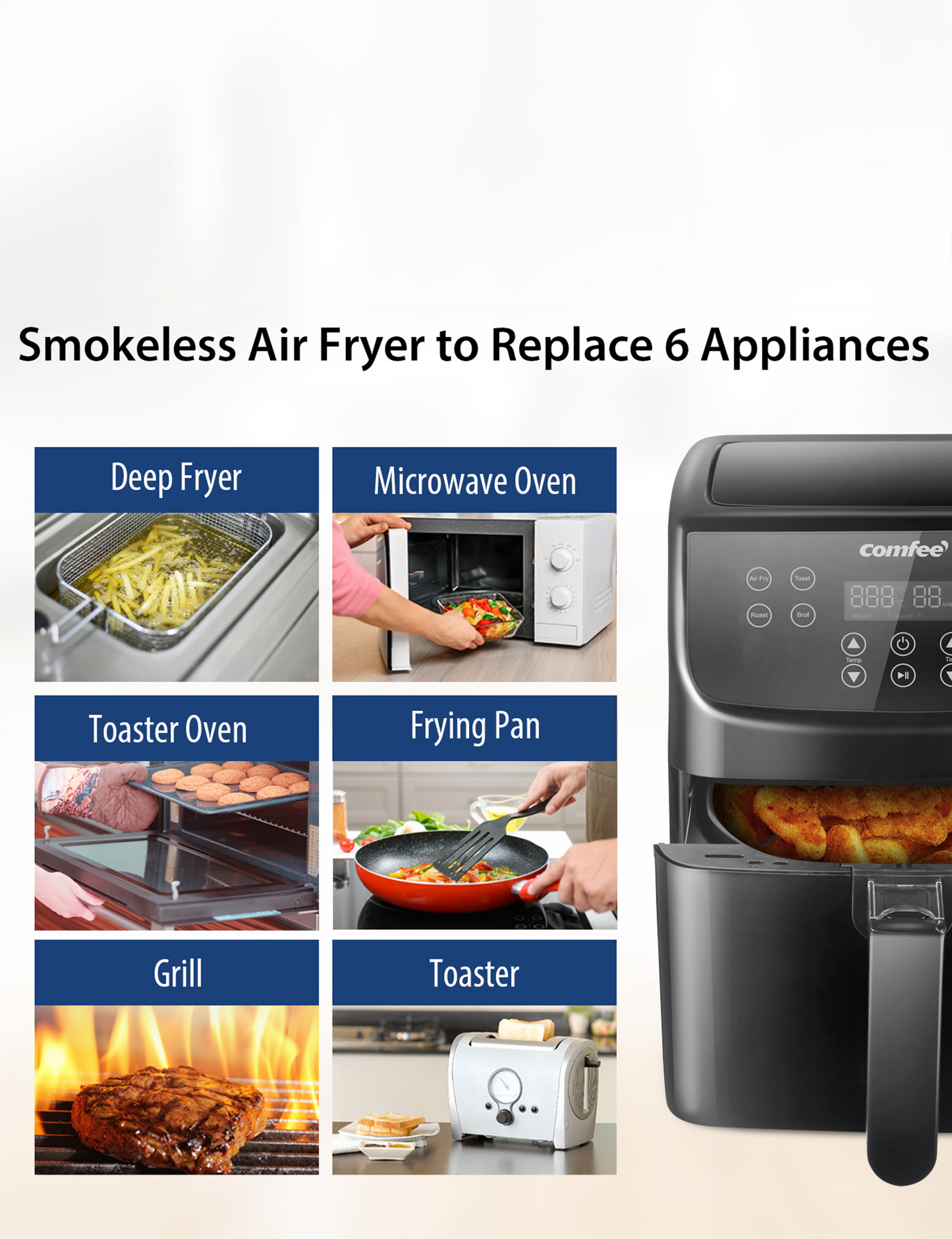 different uses the comfee digital air fryer has