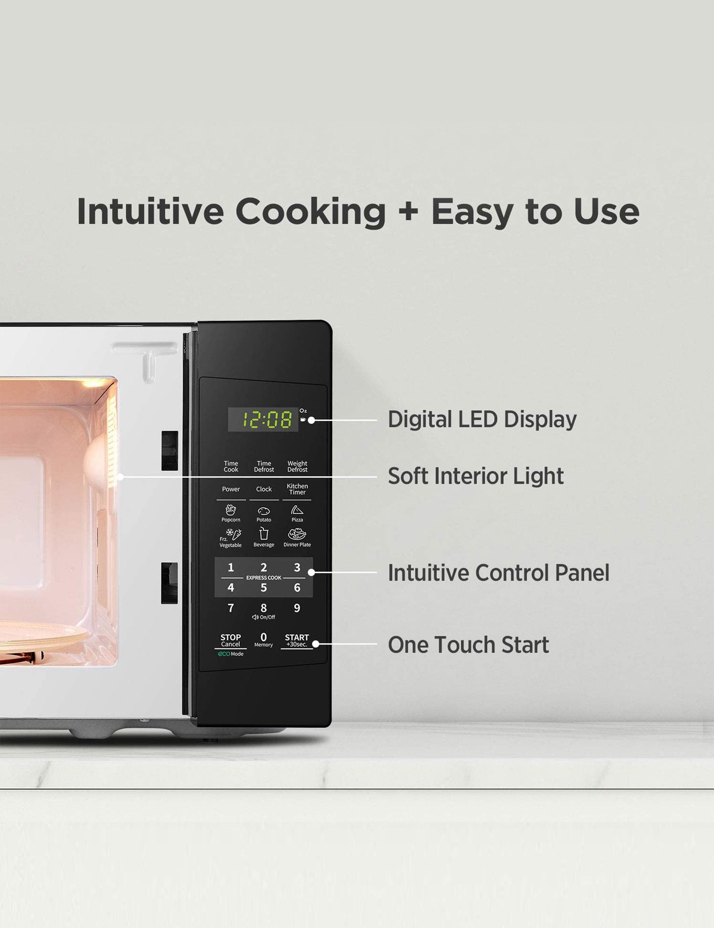 display panel of comfee microwave oven