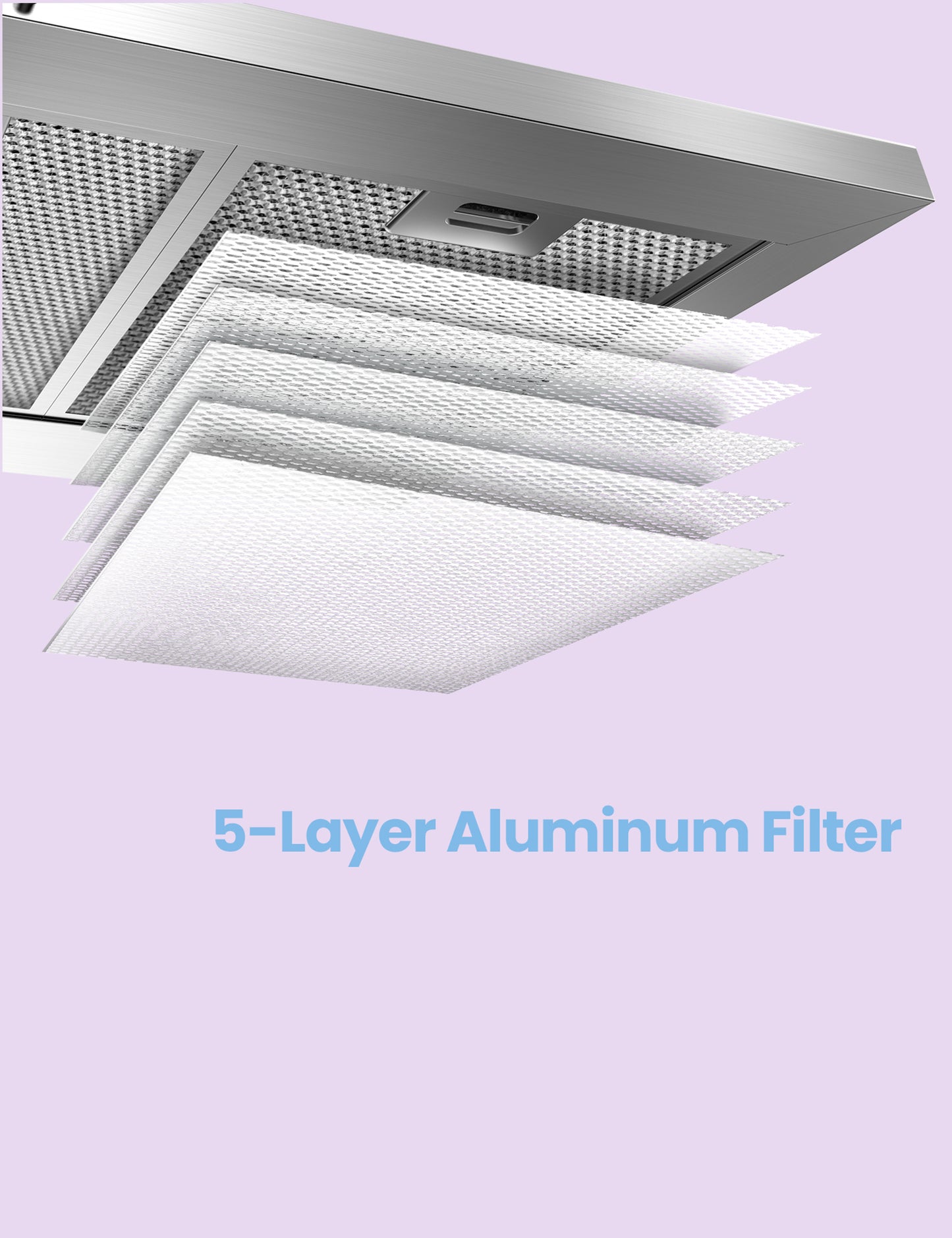 comfee ducted pyramid range hood aluminium filter