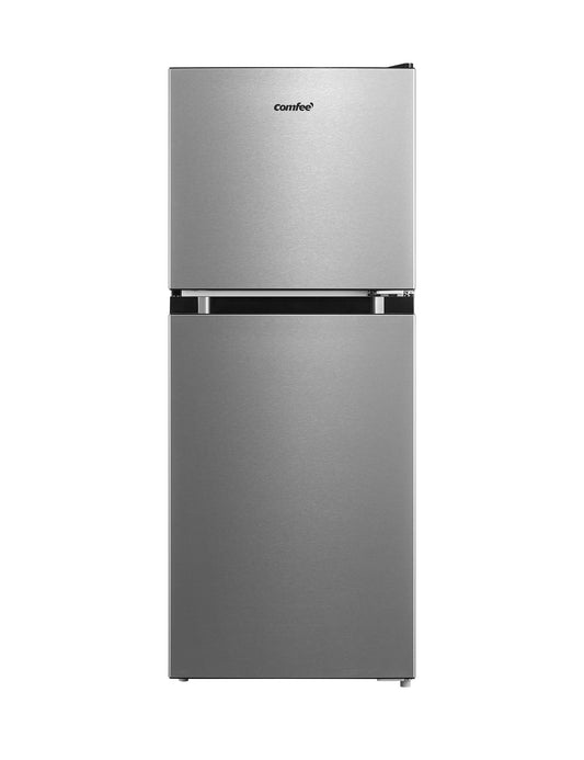 grey double door compact refrigerator