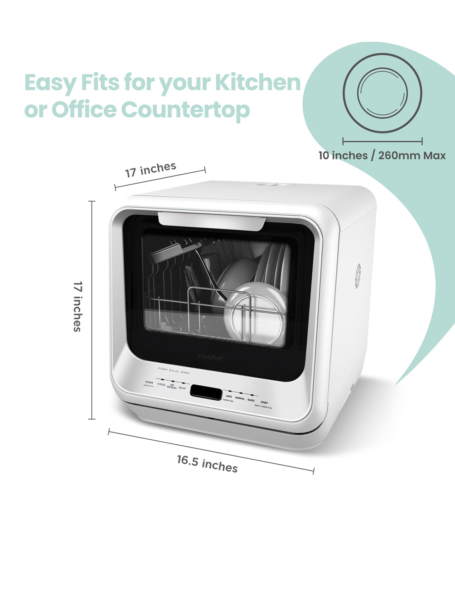 dimension of mini dishwasher