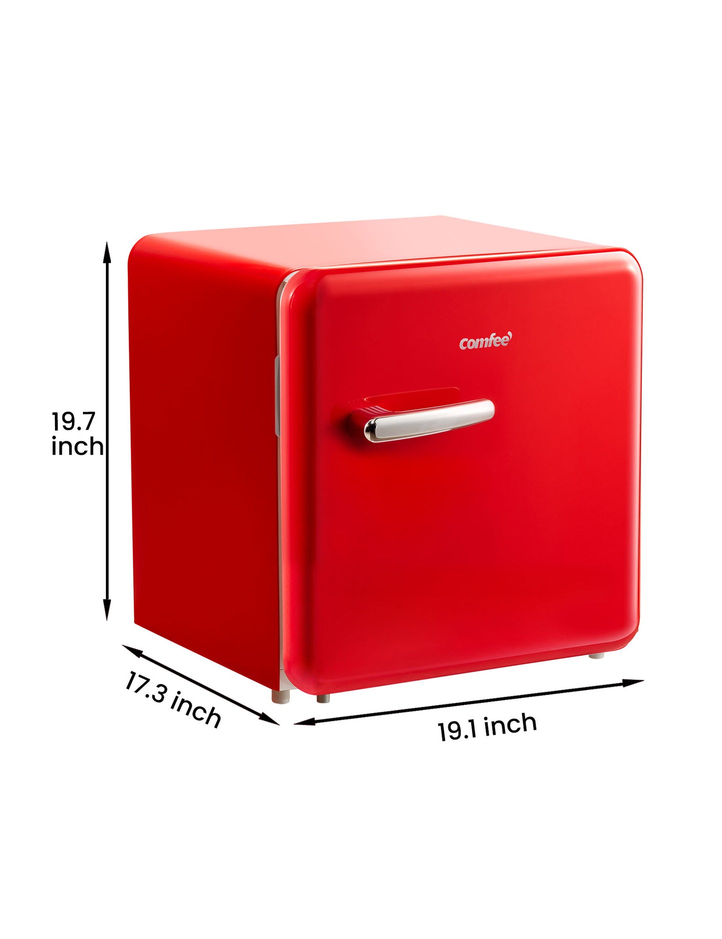 dimensions of mini red comfee refrigerator